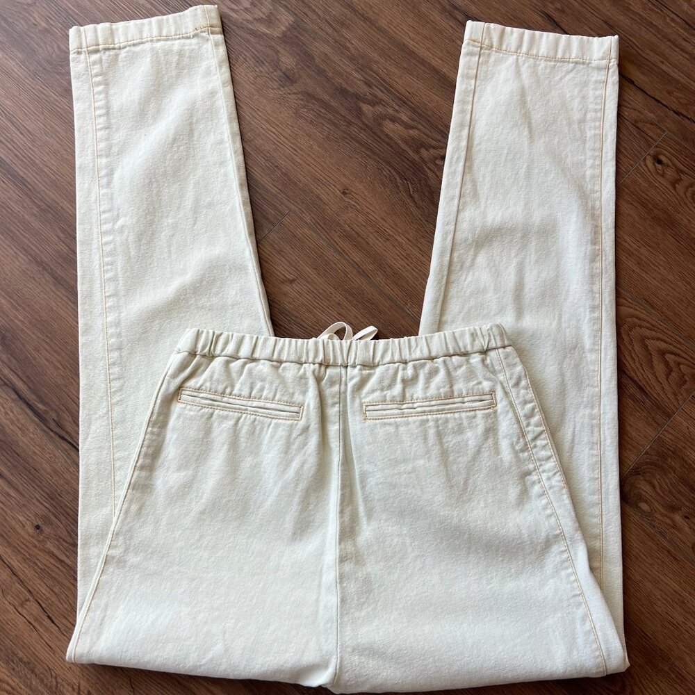 Richard Chai Bleached Cotton Drawstring‎ Pants Minimalist Tapered Size 30 NEW - Picture 2 of 6